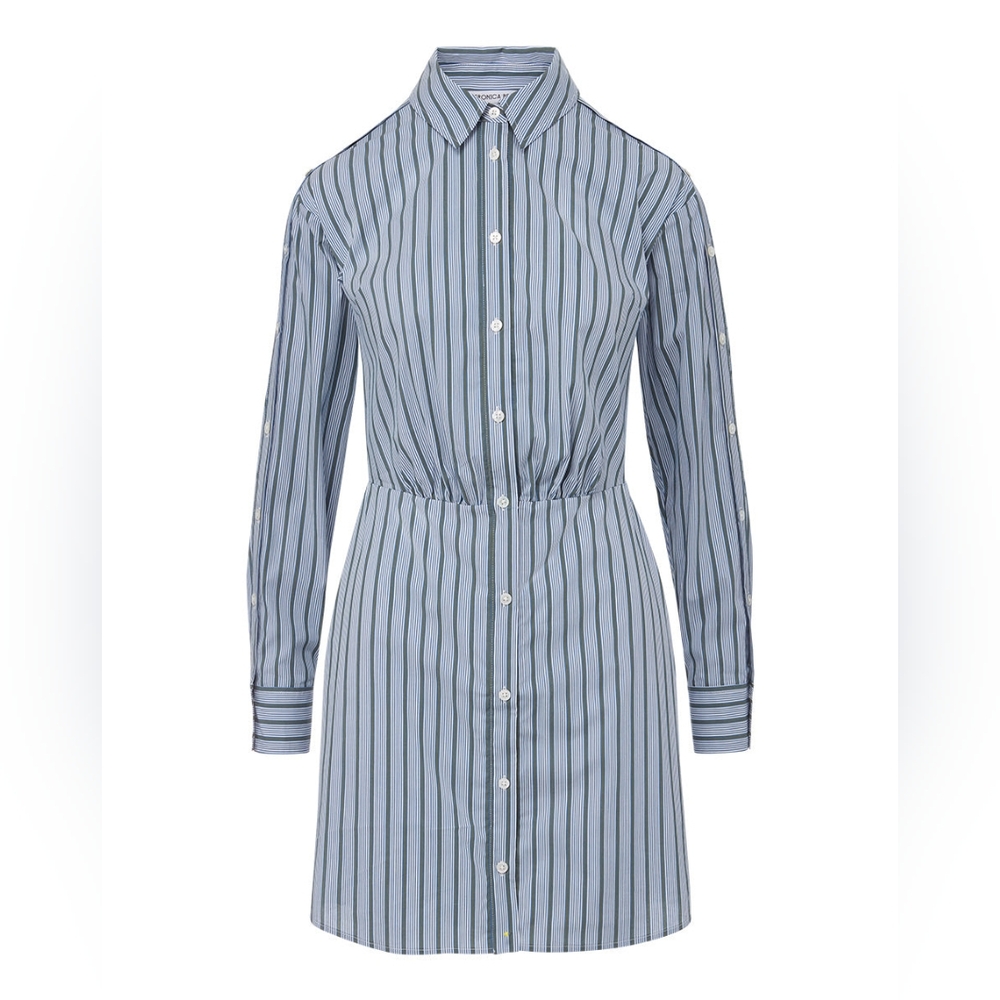 Veronica Beard Rae Striped Poplin Shirt dress size 12 (Blue)